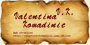 Valentina Komadinić vizit kartica
